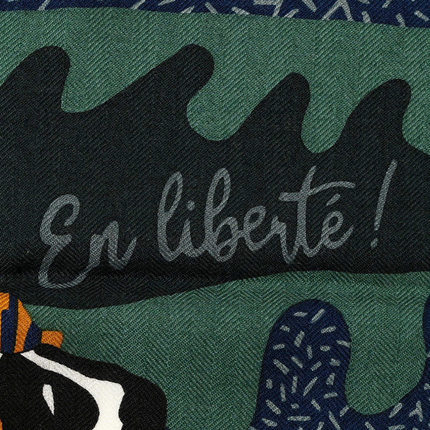 Cashmere Silk En Liberte Shawl 140 White Vert Loden Miel