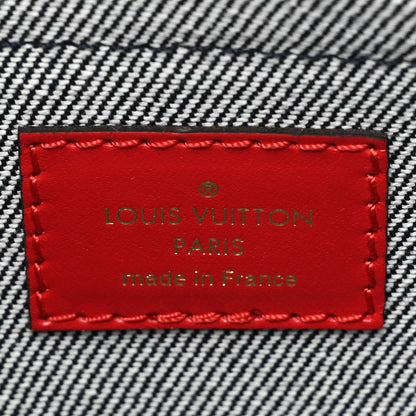 Louis Vuitton Denim Damier Monogram Patchwork Multi Pochette Accessories Blue Rouge 8 of 10