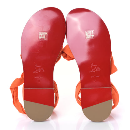 Christian Louboutin Gabardine Douce Du Desert Flat Sandals 41 Orange 5 of 7