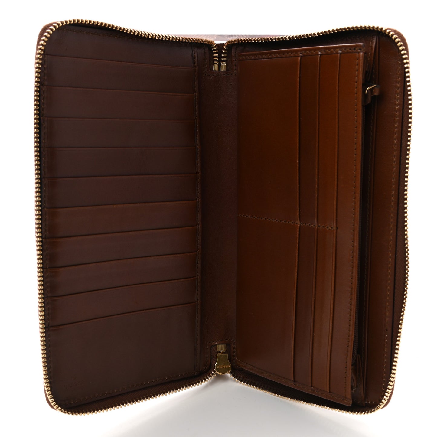 GG Supreme Monogram Cuoio Toscano Zip Around Organizer Wallet Beige Ebony Cuir