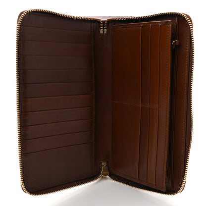 Gucci GG Supreme Monogram Cuoio Toscano Zip Around Organizer Wallet Beige Ebony Cuir 5 of 11