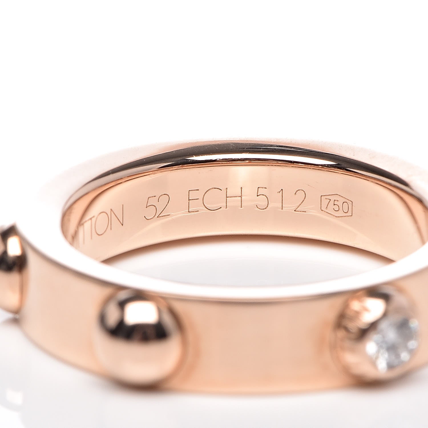 Louis Vuitton 18K Pink Gold Diamond Bague Clous Ring 52 6.25 5 of 5