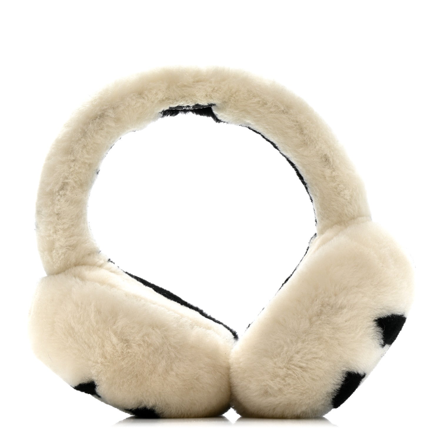 Chanel Shearling CC Ear Muffs Black White 3 of 5