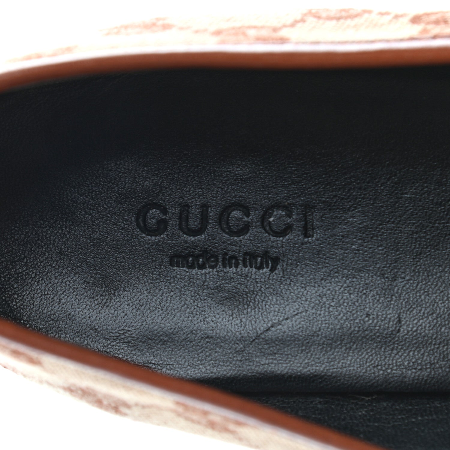 Gucci Canvas GG Monogram Horsebit Womens Jordaan Loafers 39.5 Beige Ruggine Rust 7 of 8