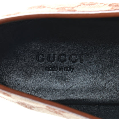 Gucci Canvas GG Monogram Horsebit Womens Jordaan Loafers 39.5 Beige Ruggine Rust 7 of 8