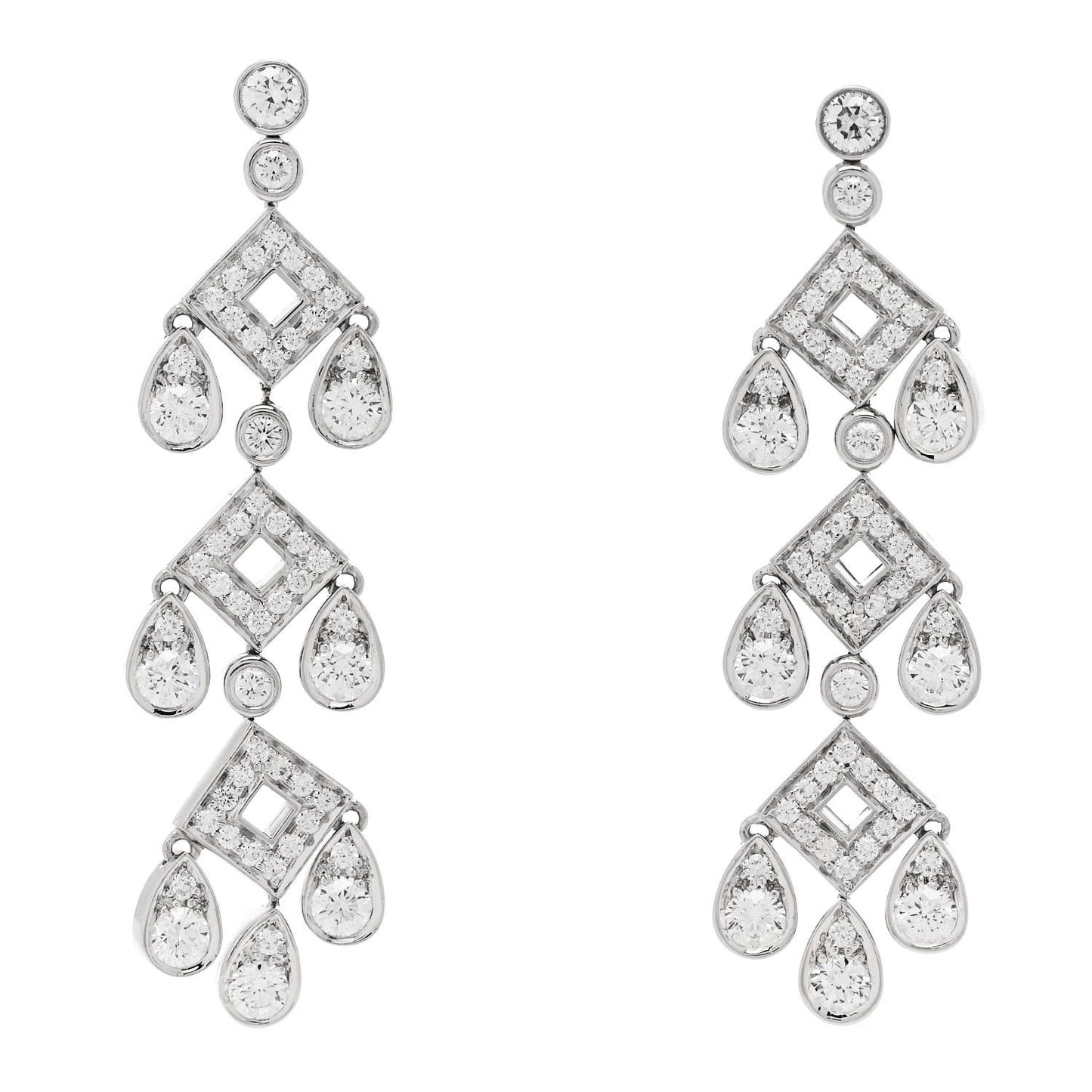 Platinum Diamond Legacy Jazz Pagoda Drop Earrings