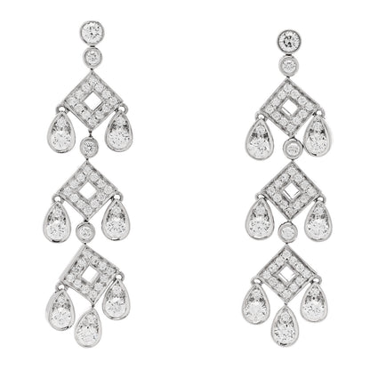 Tiffany Platinum Diamond Legacy Jazz Pagoda Drop Earrings 1 of 4