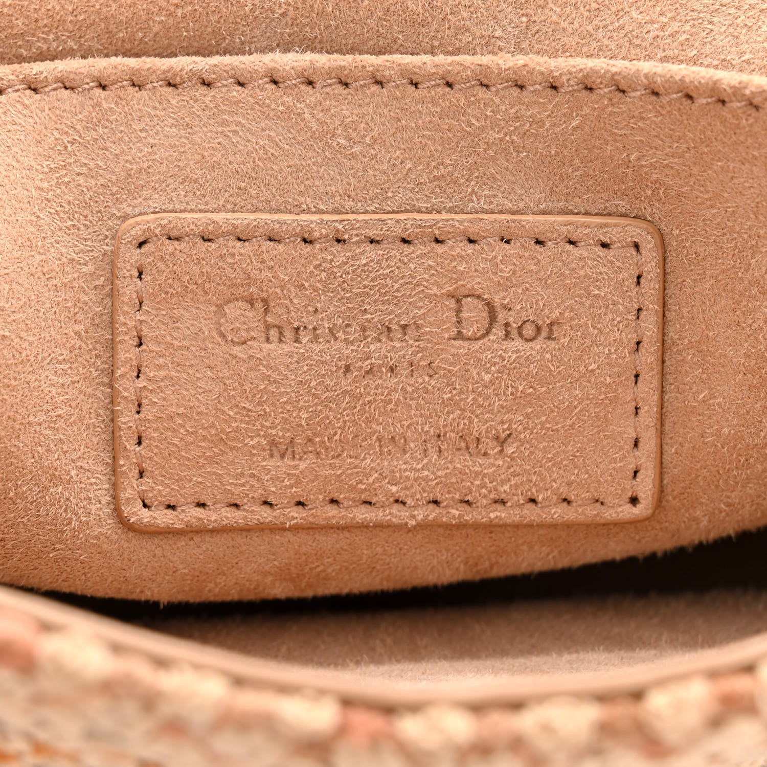 Christian Dior Cotton Knit Small Caro Bag Beige 6 of 9