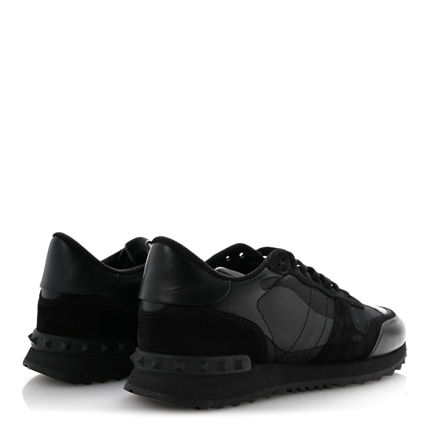 Valentino Garavani Nappa Suede Camouflage Womens Rockrunner Sneakers 39.5 Black 5 of 12