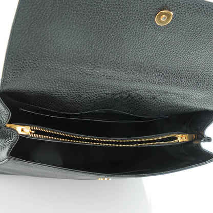 Saint Laurent Grained Calfskin Medium Moujik Top Handle Bag Black 5 of 7