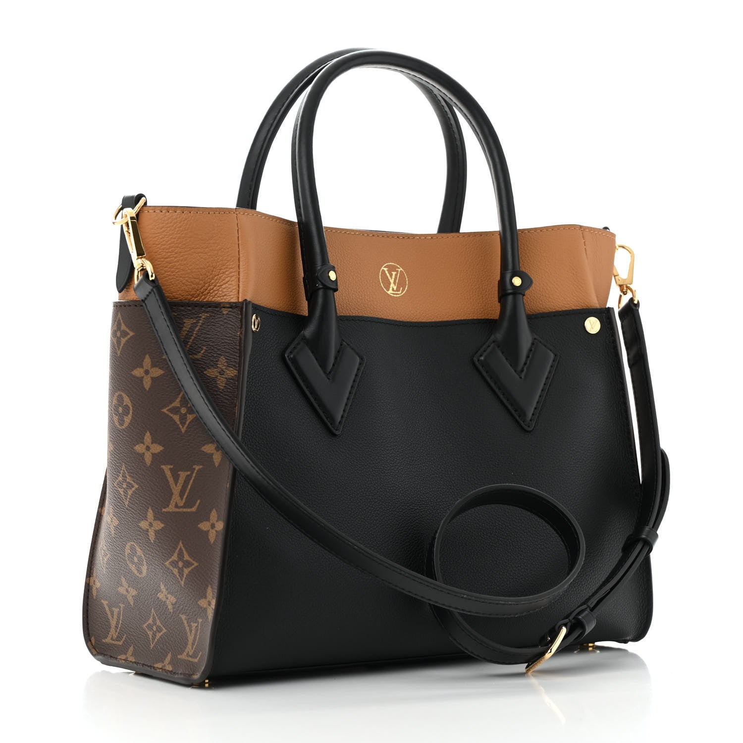 Louis Vuitton Calfskin Monogram On My Side Black 3 of 9