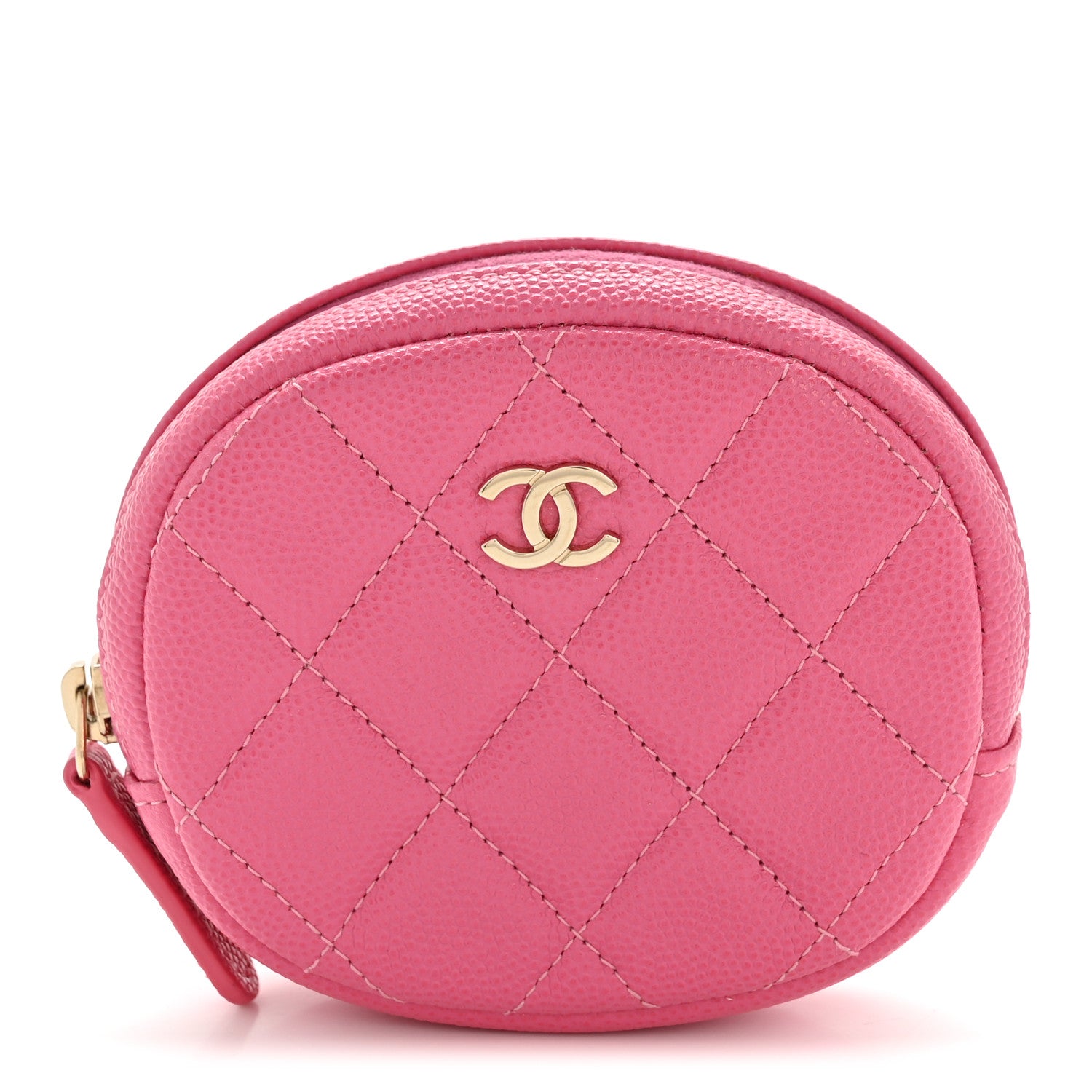 Chanel Caviar Quilted Zip Around Classic Coin Purse Pink 1 of 8