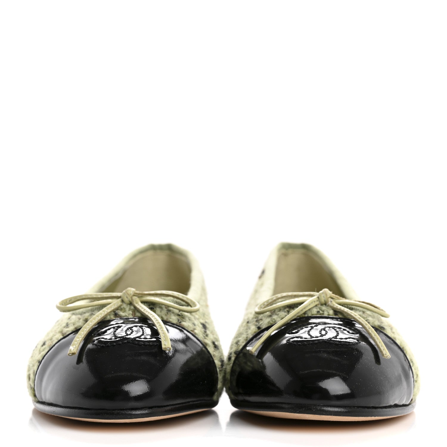 Chanel Tweed Patent Calfskin Cap Toe Ballerina Flats 36.5 3 of 9