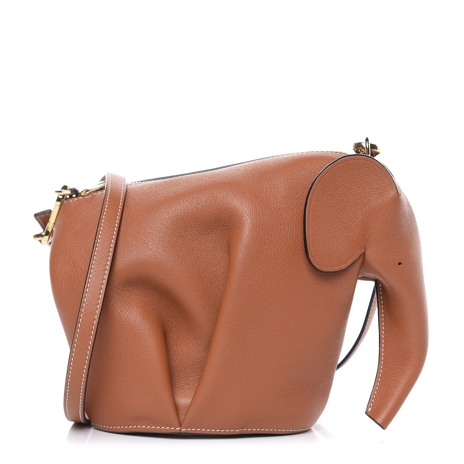 Loewe Calfskin Mini Elephant Crossbody Bag Tan 1 of 8