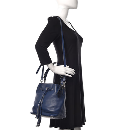 Prada Soft Calfskin Bucket Bag Bleuette 2 of 10