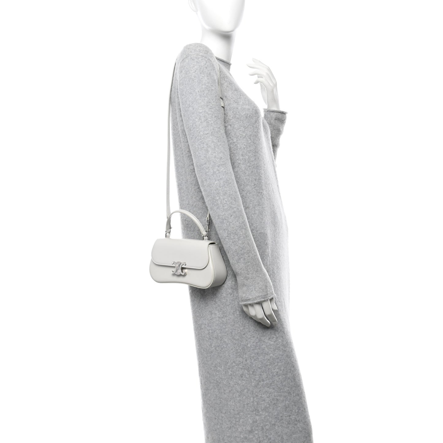 Shiny Calfskin Teen Lola Bag White