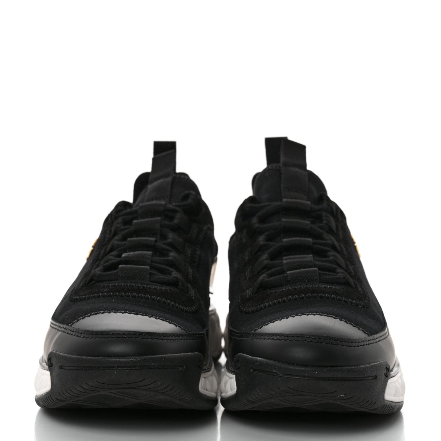 Chanel Velvet Calfskin Mixed Fibers CC Sneakers 37.5 Black 2 of 9