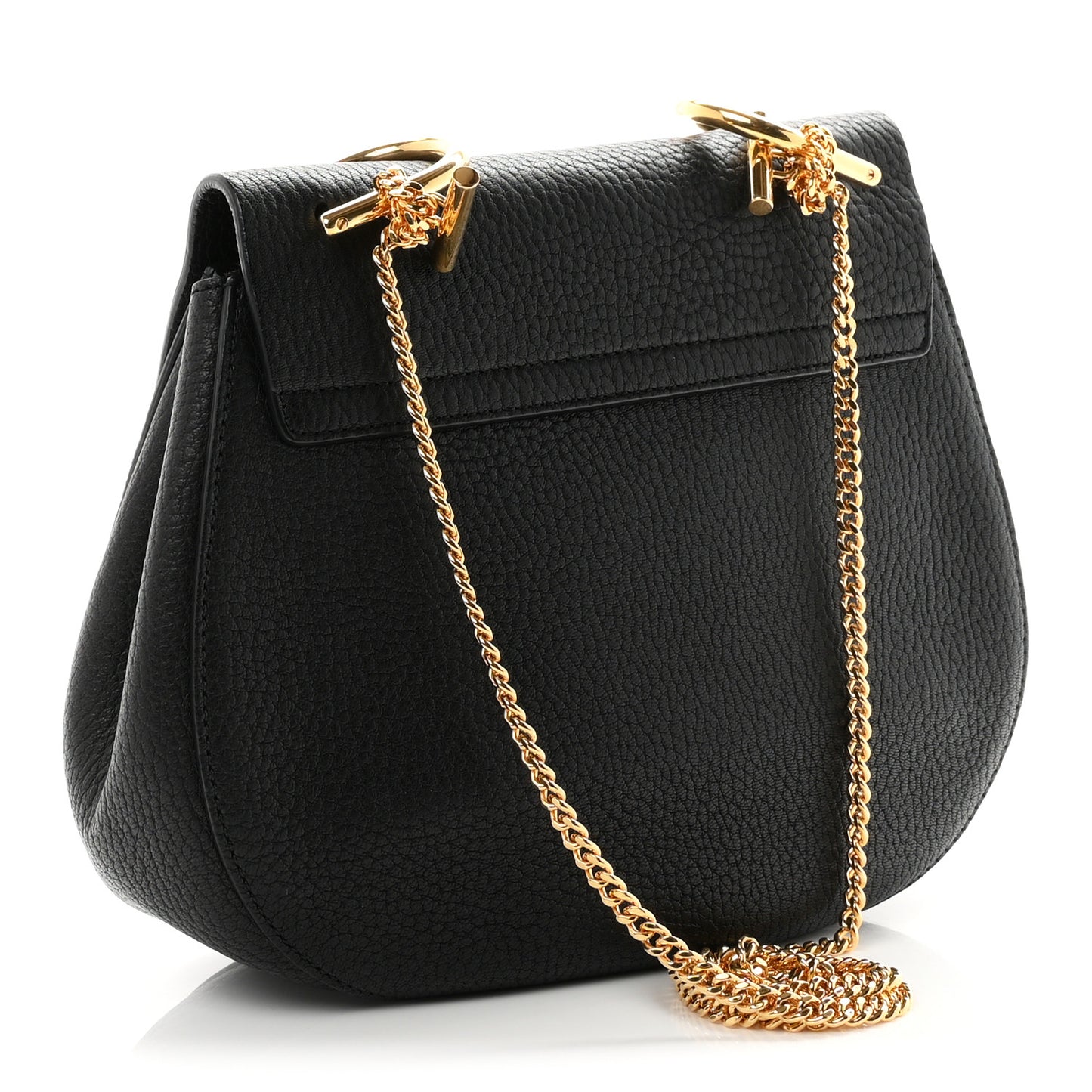 Grained Lambskin Drew Shoulder Bag Black