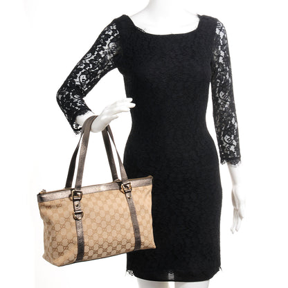 Gucci Monogram Medium Abbey Tote Metallic 2 of 8