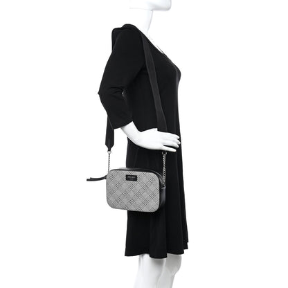 Jimmy Choo Metallic Fabric Plaid Prince Of Stars Crossbody Bag Silver Black 2 of 10