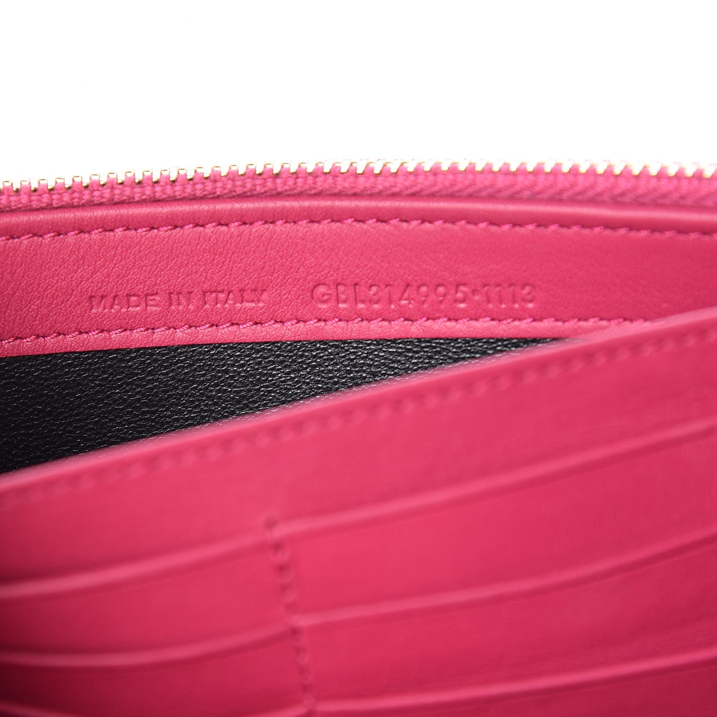 Calfskin Classic Y Ligne Clutch Fuchsia