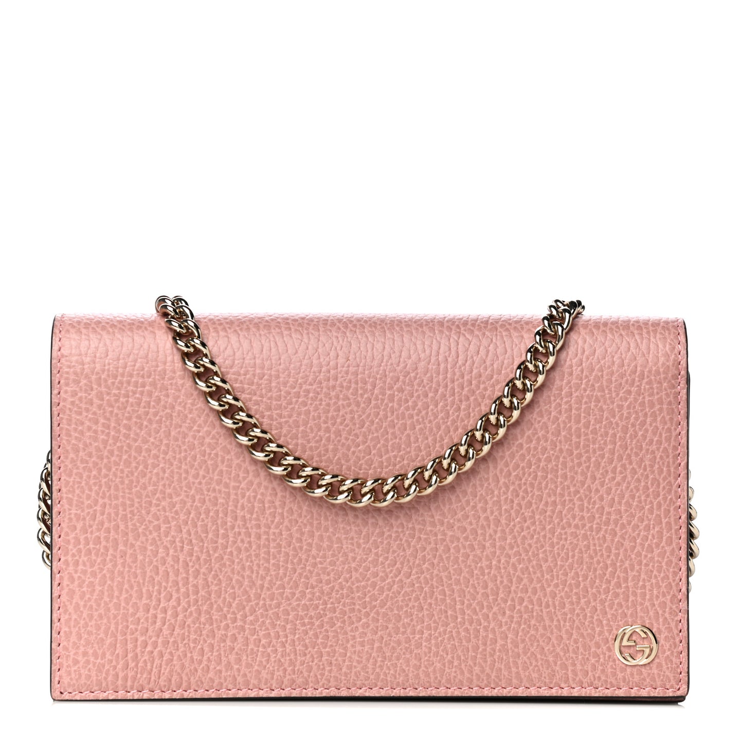 Dollar Calfskin Medium Betty Chain Wallet Soft Pink