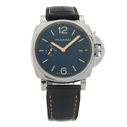 Panerai Stainless Steel Alligator 42mm Luminor Due Automatic Watch Blue PAM01274 1 of 6