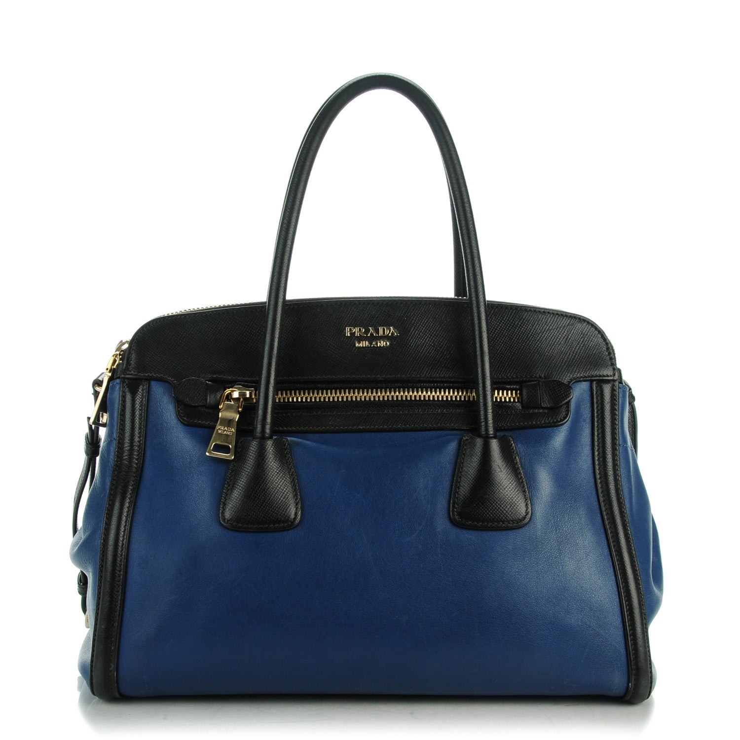 Prada Saffiano Vitello Bi-Color Large Double Zip Tote 1 of 9