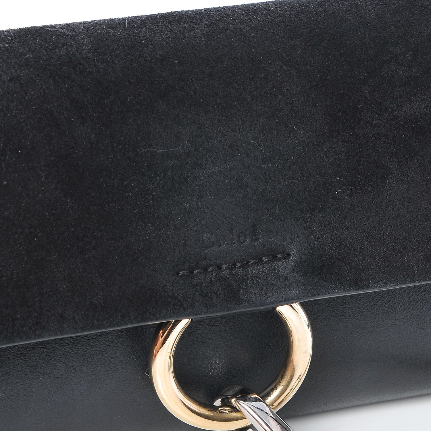 Chloe Suede Calfskin Mini Faye Shoulder Bag Black 8 of 8