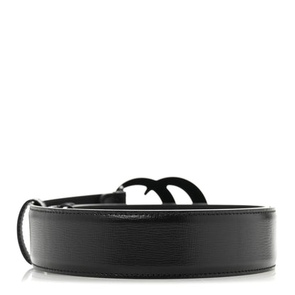 Gucci Azalea Calfskin Enamel Monochrome Double G 40mm Belt 90 36 Black 2 of 7