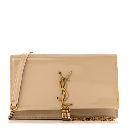 Saint Laurent Patent Classic Monogram Kate Tassel Chain Wallet Dark Beige 1 of 9