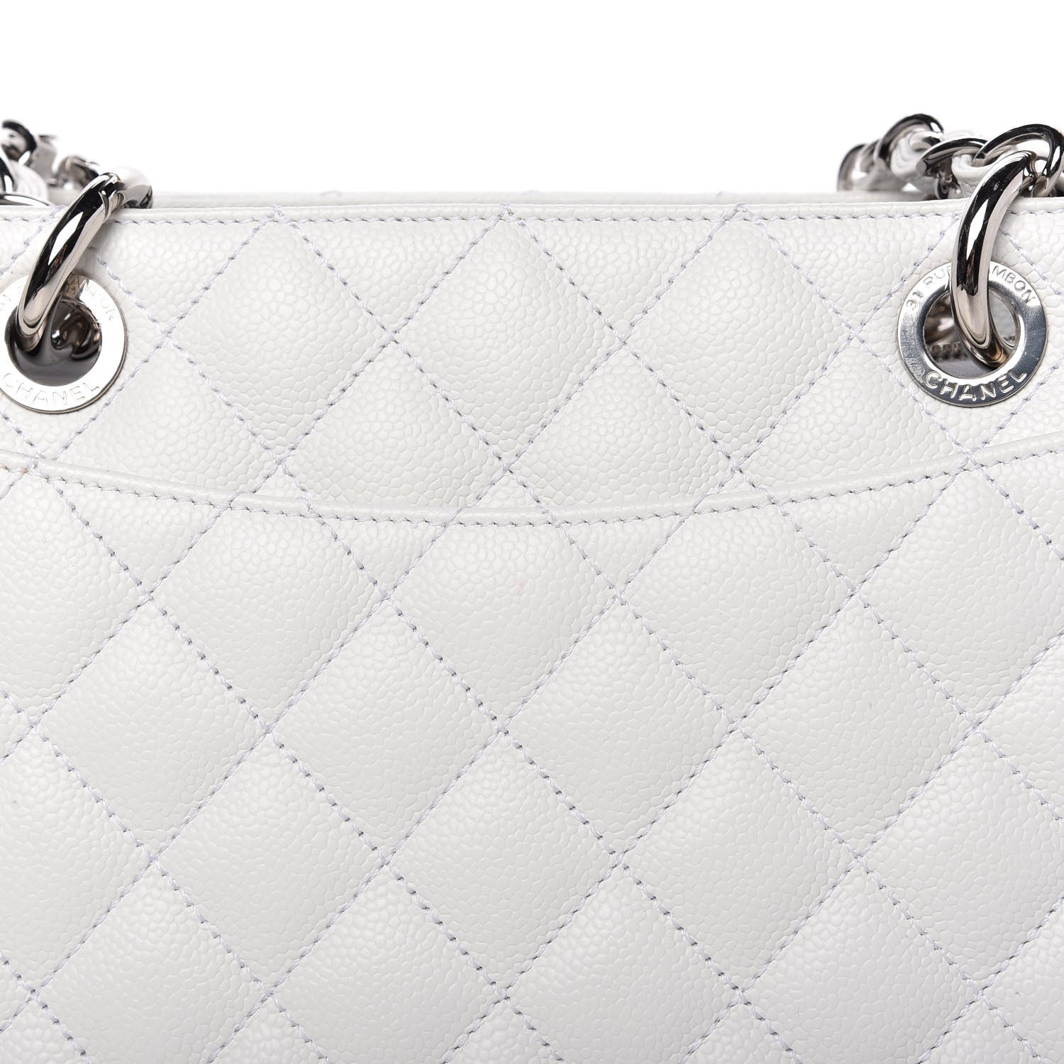Chanel Caviar Quilted Grand Shopping Tote GST White 11 of 11