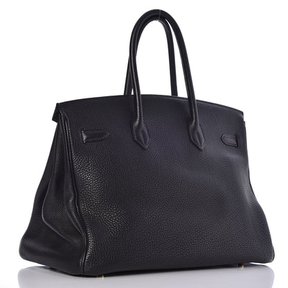 Hermes Taurillon Clemence Birkin 35 Black 3 of 32