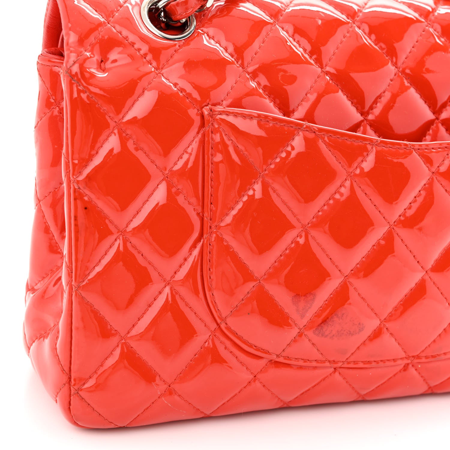 Chanel Patent Calfskin Quilted Medium Double Flap Red 16 of 18