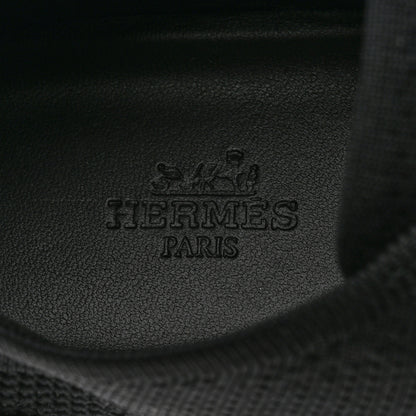 Hermes Knit Fabric Calfskin Deep Sneakers 38.5 Black White 6 of 9
