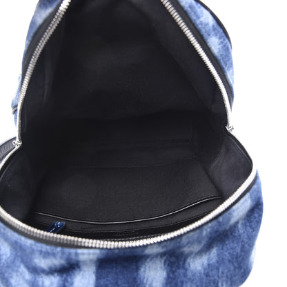 Burberry Denim Quilted Deer Print Backpack Blue 4 of 9