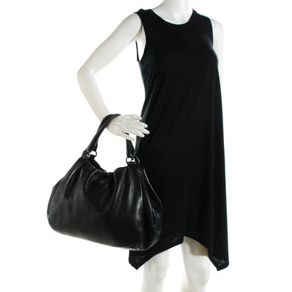 Prada Deerskin Shoulder Bag Black 2 of 9