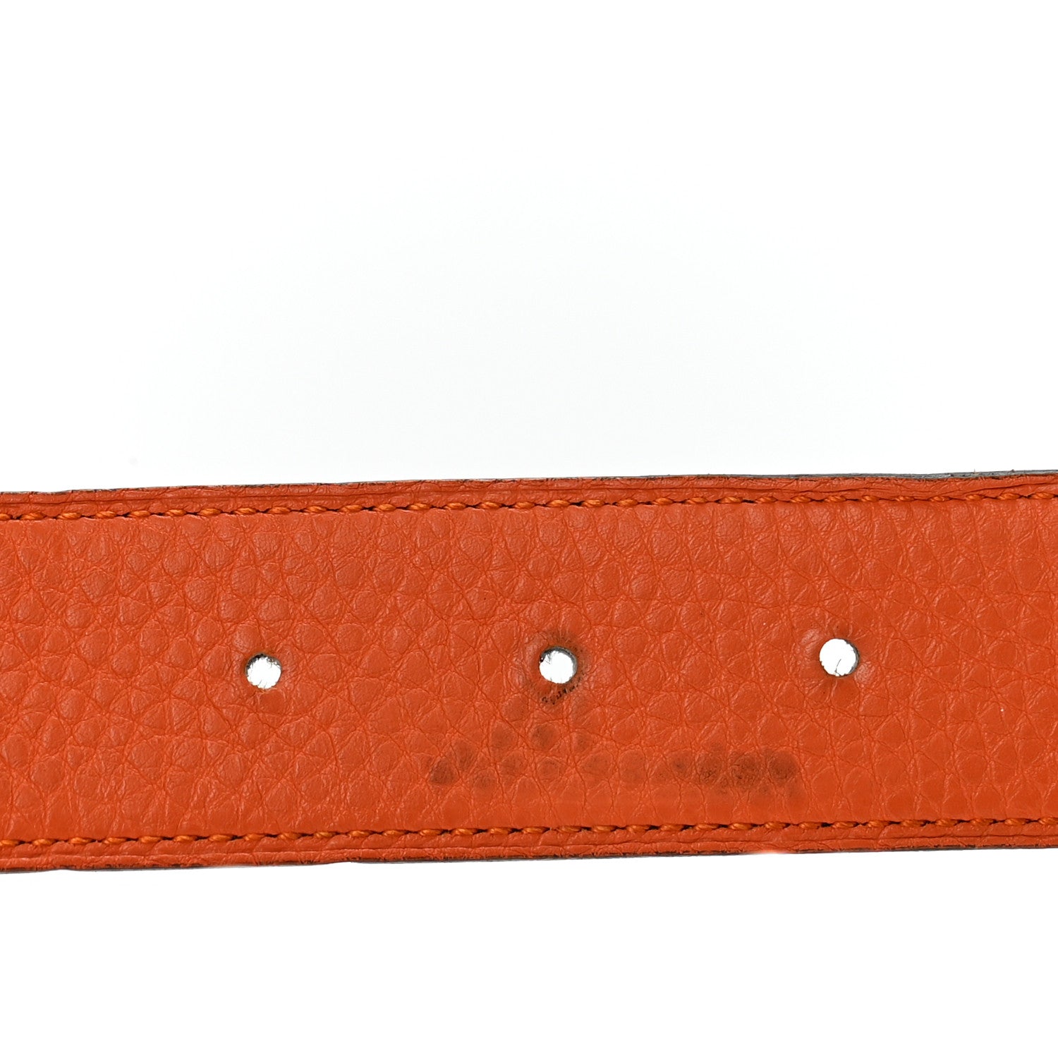 Hermes Box Togo 32mm Guilloche H Belt 90 36 Black Orange 4 of 10