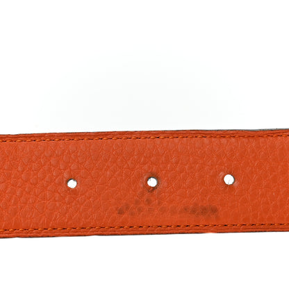 Hermes Box Togo 32mm Guilloche H Belt 90 36 Black Orange 4 of 10