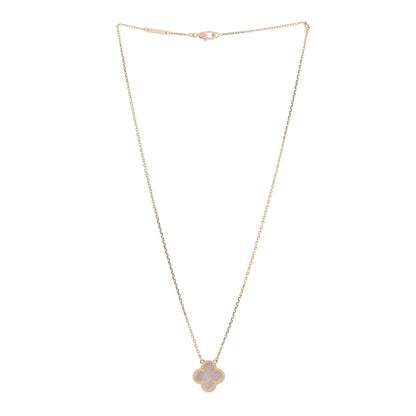 Van Cleef & Arpels 18K Yellow Gold Mother of Pearl Vintage Alhambra Pendant Necklace 3 of 7