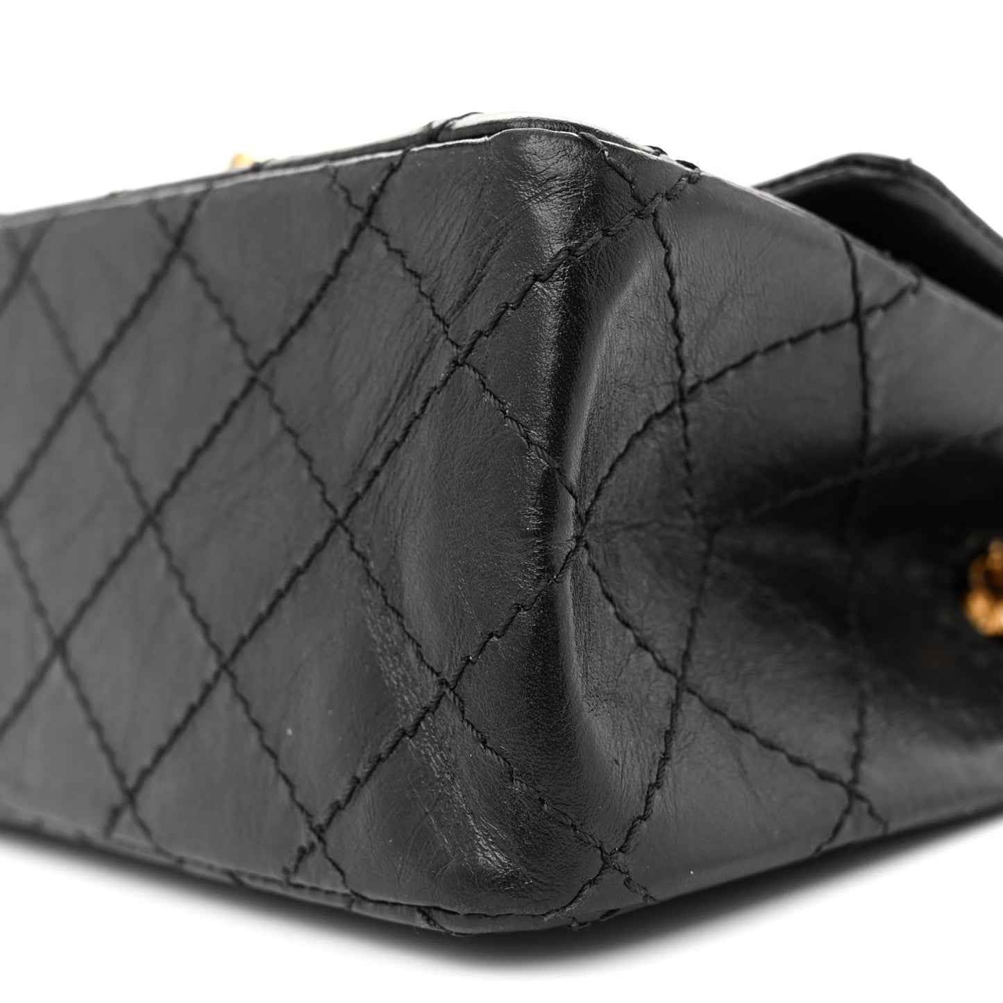 Aged Calfskin Quilted 2.55 Reissue Mini Flap Black