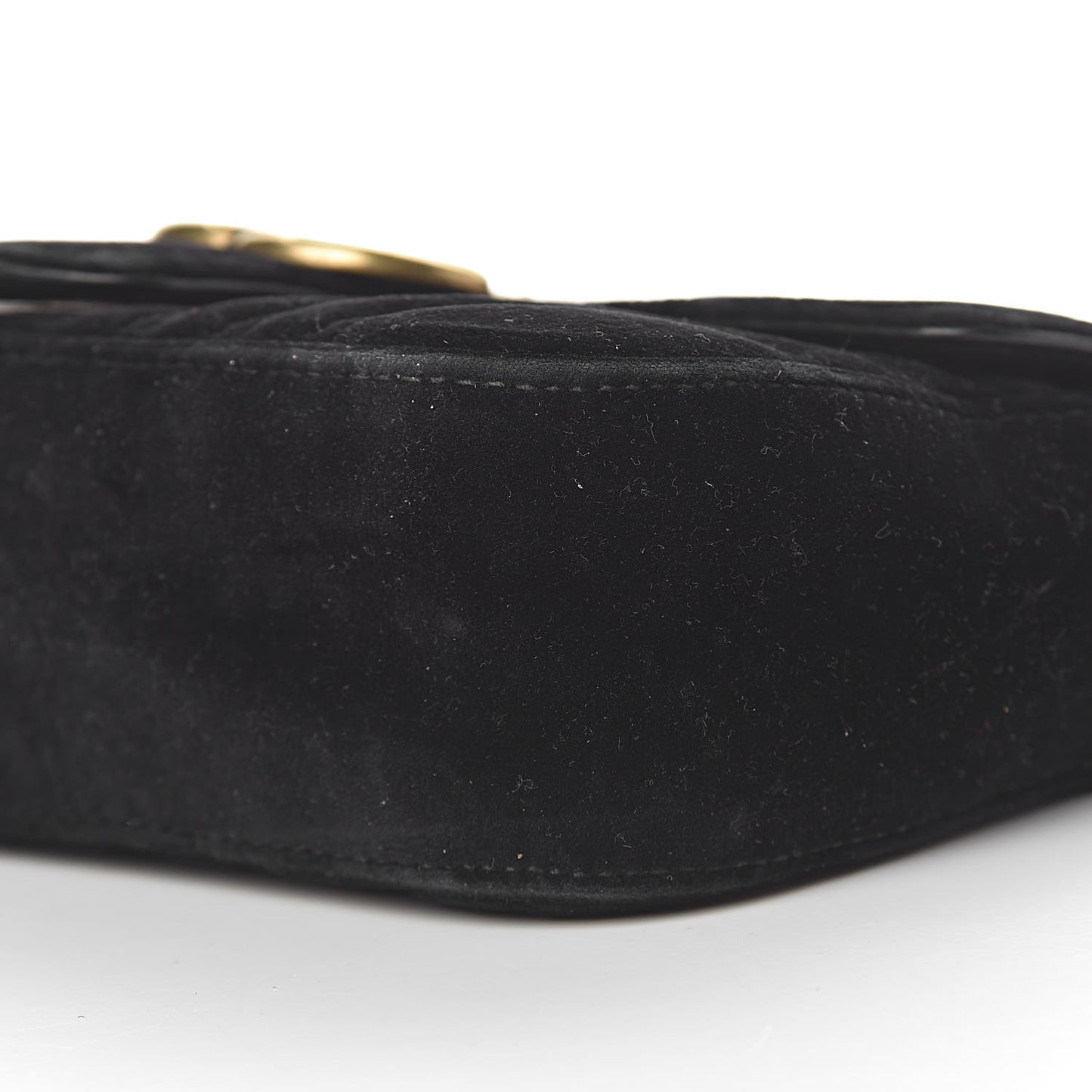 Velvet Matelasse Mini GG Marmont Shoulder Bag Black