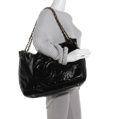 Chanel Vinyl Rock and Chain XL Flap Black 2 of 9