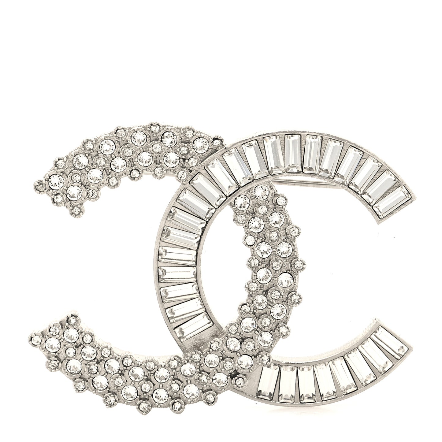 Crystal CC Brooch Silver