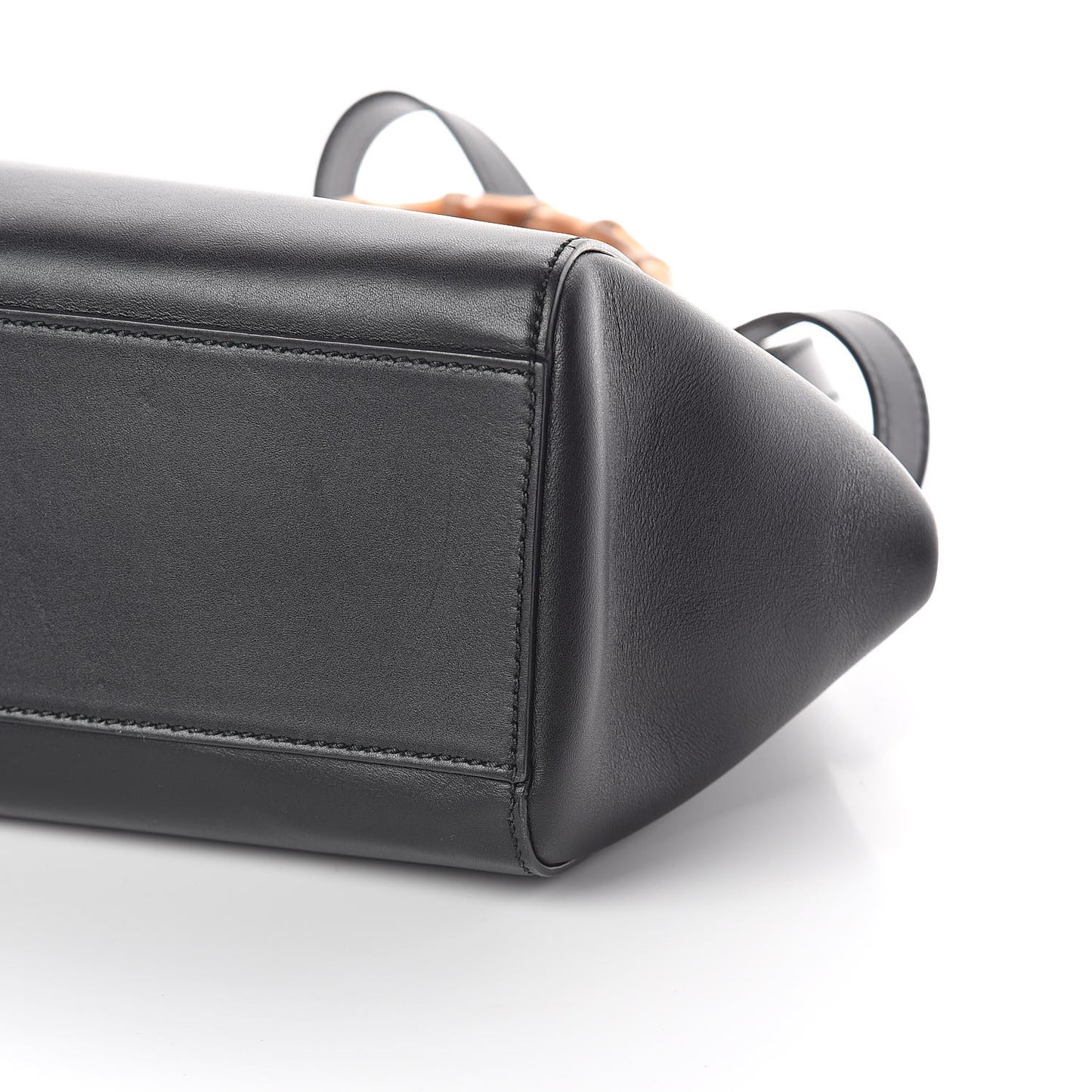 Nappa Bamboo Small Nymphaea Top Handle Bag Black