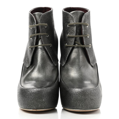 Chanel Metallic Calfskin Lacets Booties 39 Silver 2 of 10