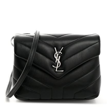 Saint Laurent Calfskin Y Quilted Monogram Toy Loulou Crossbody Bag Black 1 of 11