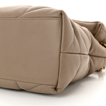 Saint Laurent Lambskin Quilted Medium Loulou Puffer Monogram Chain Satchel Dark Beige 10 of 12