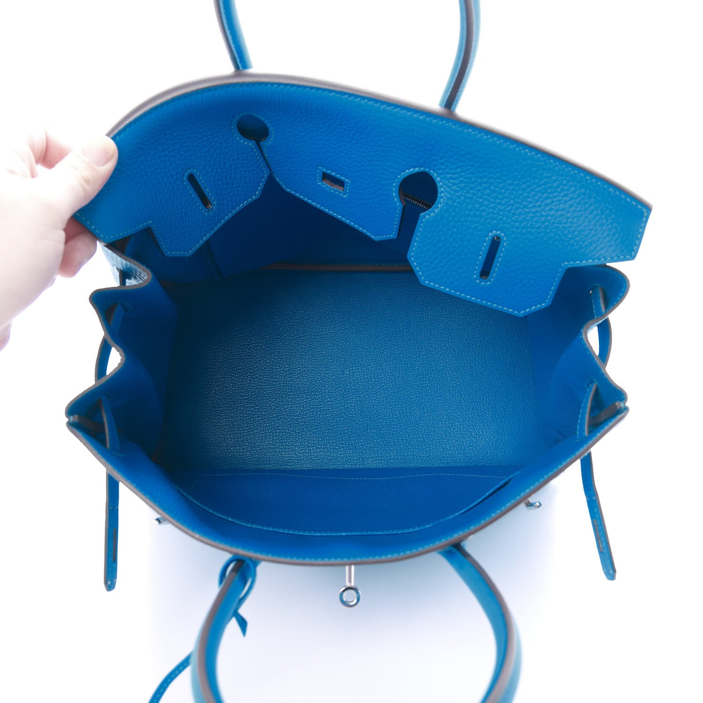 Taurillon Clemence Birkin 35 Bleu Hydra