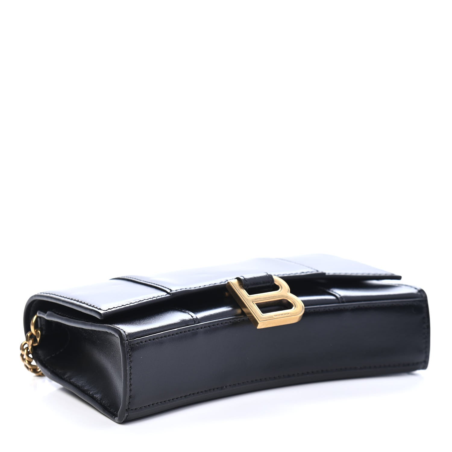 Balenciaga Shiny Box Calfskin Hourglass Chain Bag Black 4 of 10